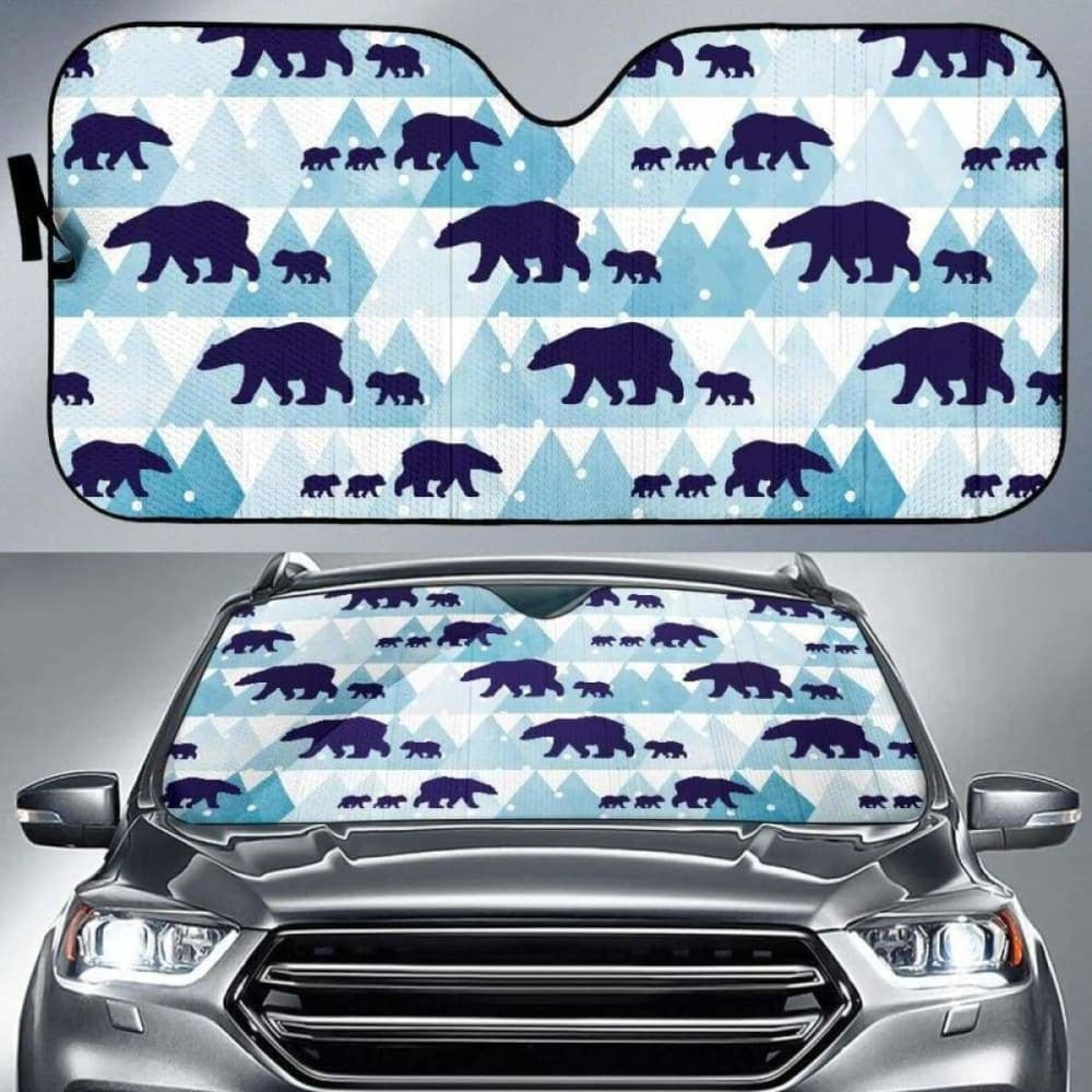 Polar Bear Winter Snow Pattern Car Auto Sun Shades