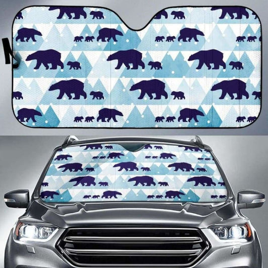 Polar Bear Winter Snow Pattern Car Auto Sun Shades