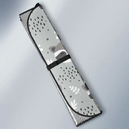 Cute Raccoons Leaves Dot Car Auto Sun Shades