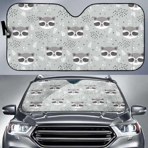 Cute Raccoons Leaves Dot Car Auto Sun Shades