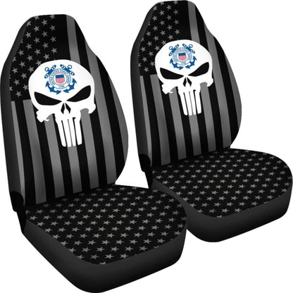 Black American Flag US Coast Guard Car Seat Covers