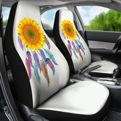 Yellow Sunflower Dreamcatcher Car Decoration Car Seat Covers