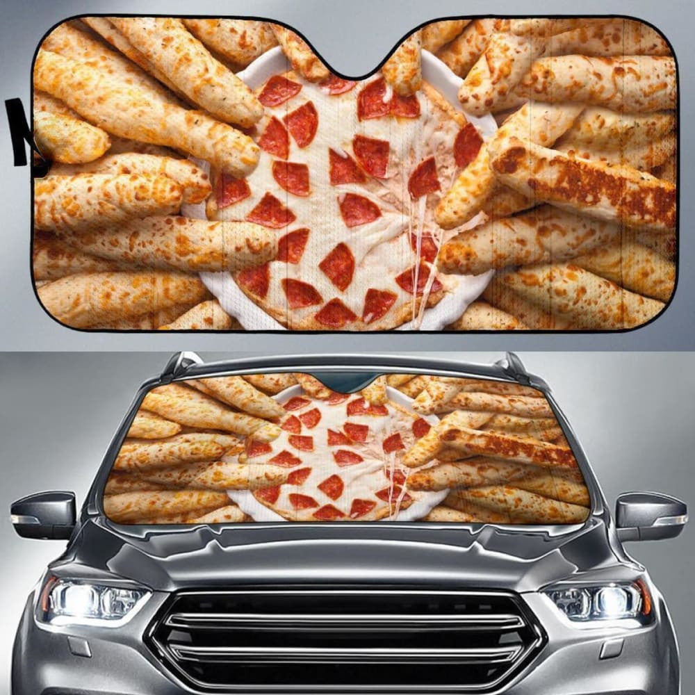 Pizza Cheese Funny Auto Sun Shade