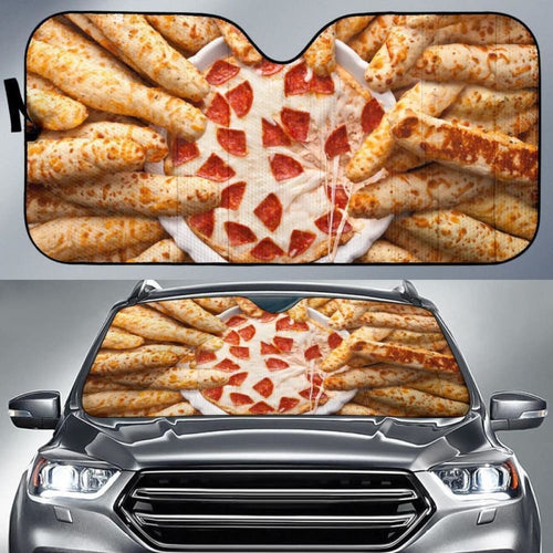 Pizza Cheese Funny Auto Sun Shade
