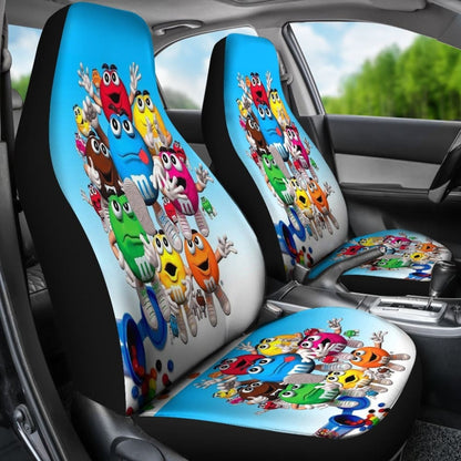 Chocolate M&M Funny Team Car Seat Covers Car Accessories Decoration