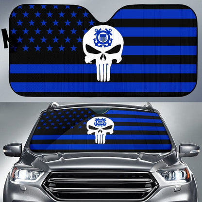 Blue Star Stripes American Flag US Coast Guard Car Auto Sun Shades