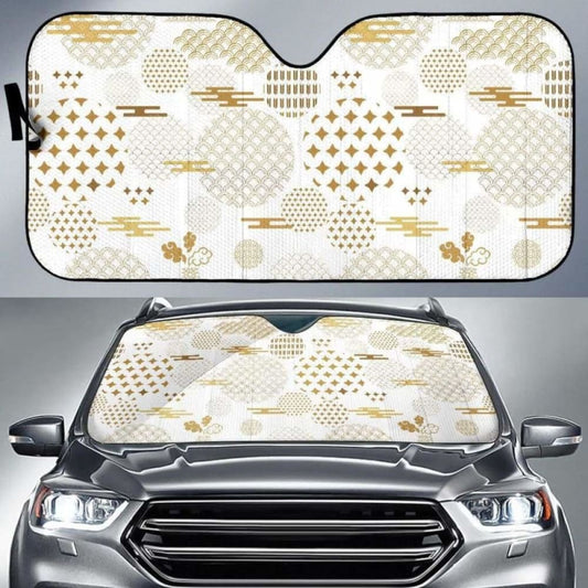 Beautiful Gold Japanese Pattern Car Auto Sun Shades