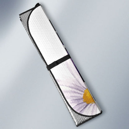 Floral Butterfly White and Purple Car Auto Sun Shades