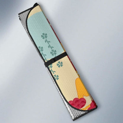 Red Bonsai Gray Sun Japanese Pattern Car Auto Sun Shades