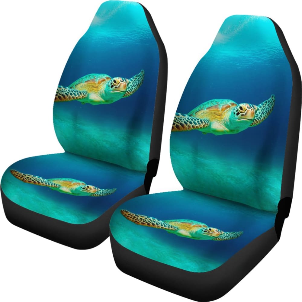 Amazing Blue Sea Turtle Car Seat Covers