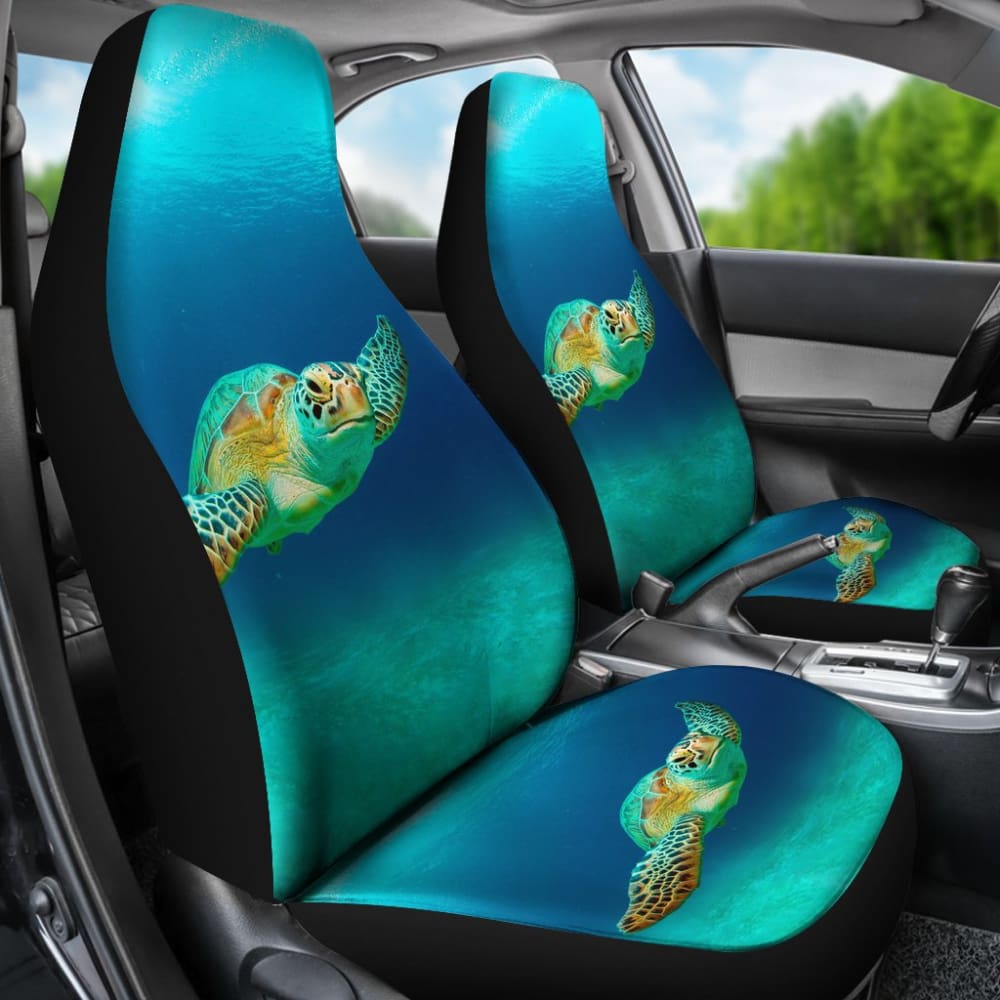 Amazing Blue Sea Turtle Car Seat Covers