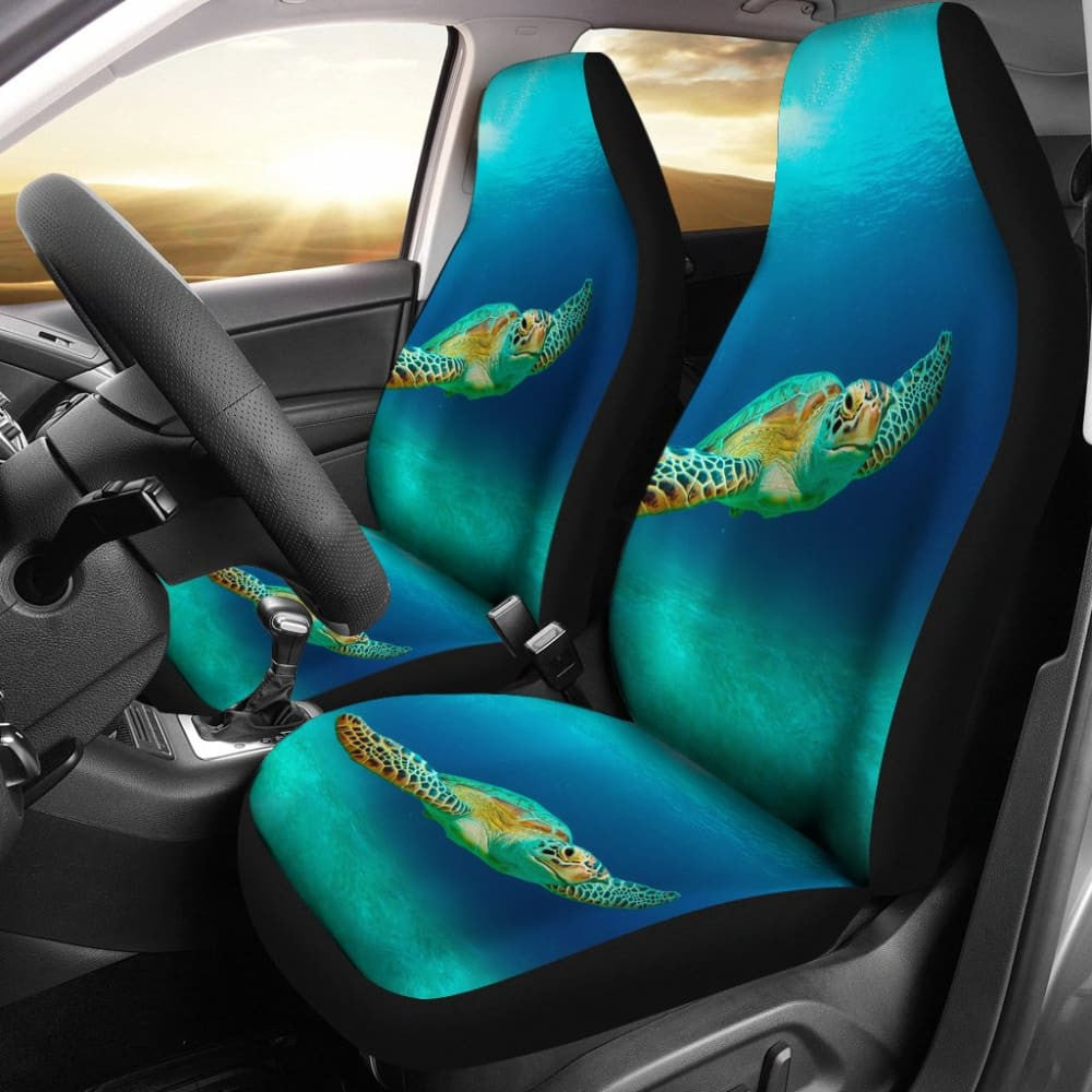 Amazing Blue Sea Turtle Car Seat Covers