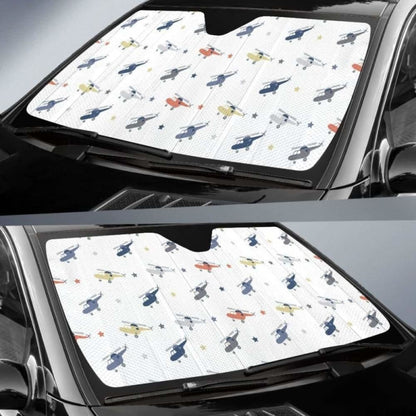 Cute Helicopter Star Pattern Car Auto Sun Shades