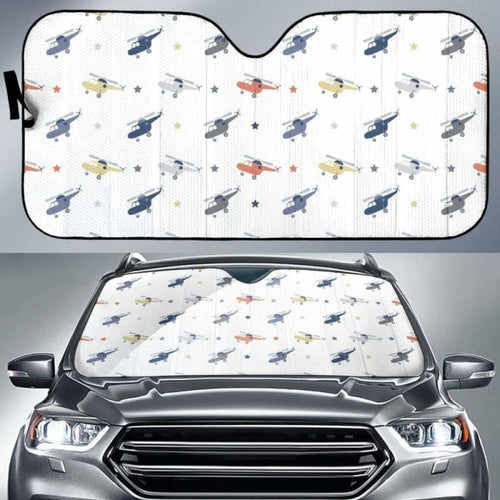 Cute Helicopter Star Pattern Car Auto Sun Shades