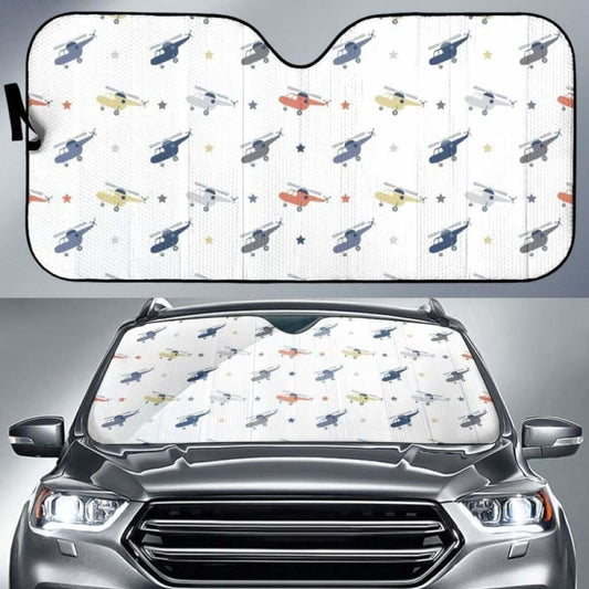 Cute Helicopter Star Pattern Car Auto Sun Shades