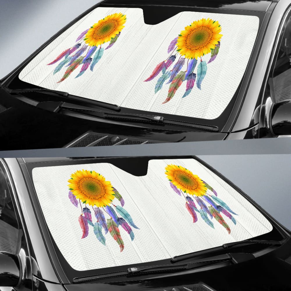 Yellow Sunflower Dreamcatcher Car Decoration Car Auto Sun Shades