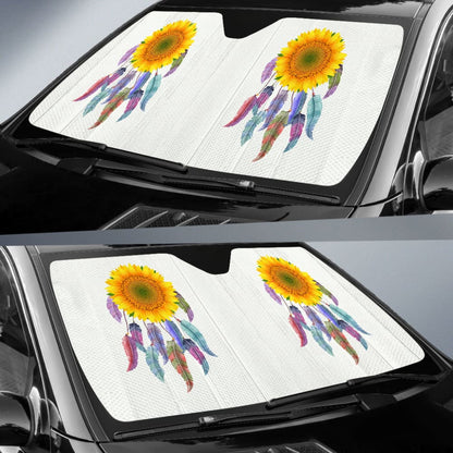 Yellow Sunflower Dreamcatcher Car Decoration Car Auto Sun Shades