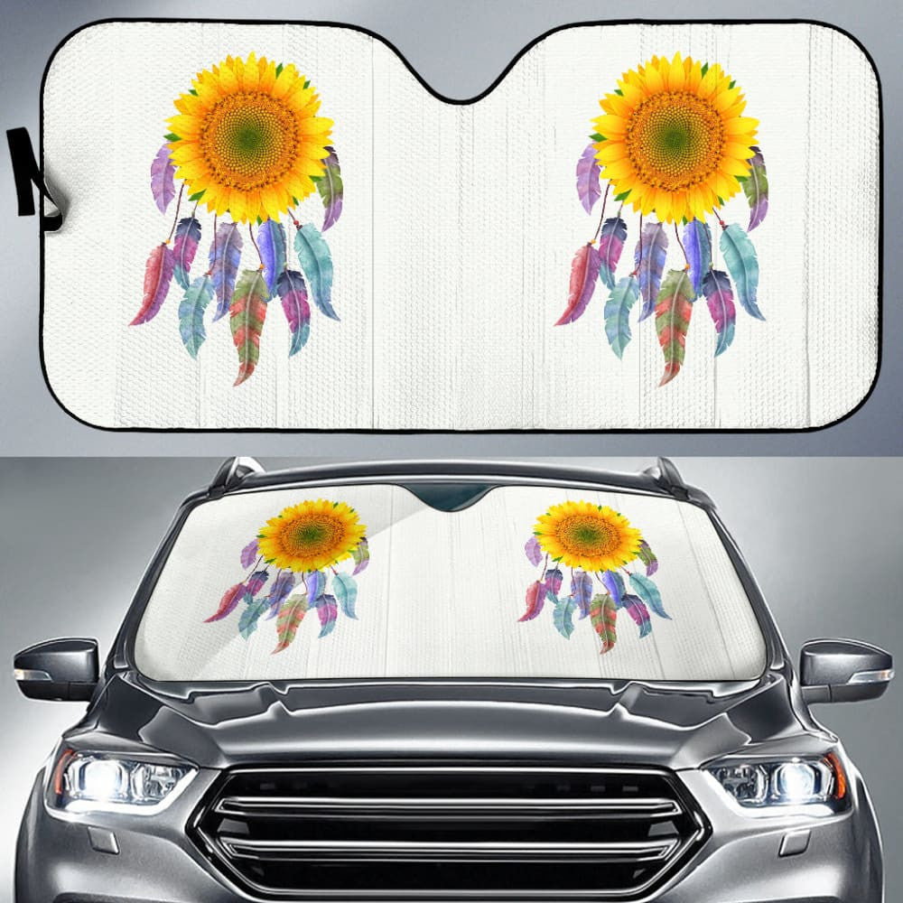 Yellow Sunflower Dreamcatcher Car Decoration Car Auto Sun Shades