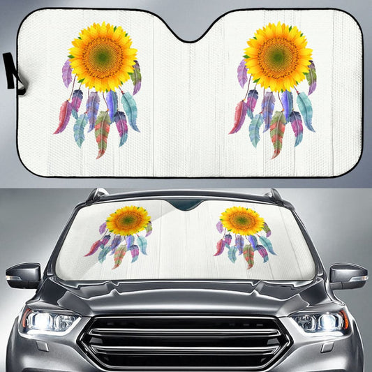 Yellow Sunflower Dreamcatcher Car Decoration Car Auto Sun Shades