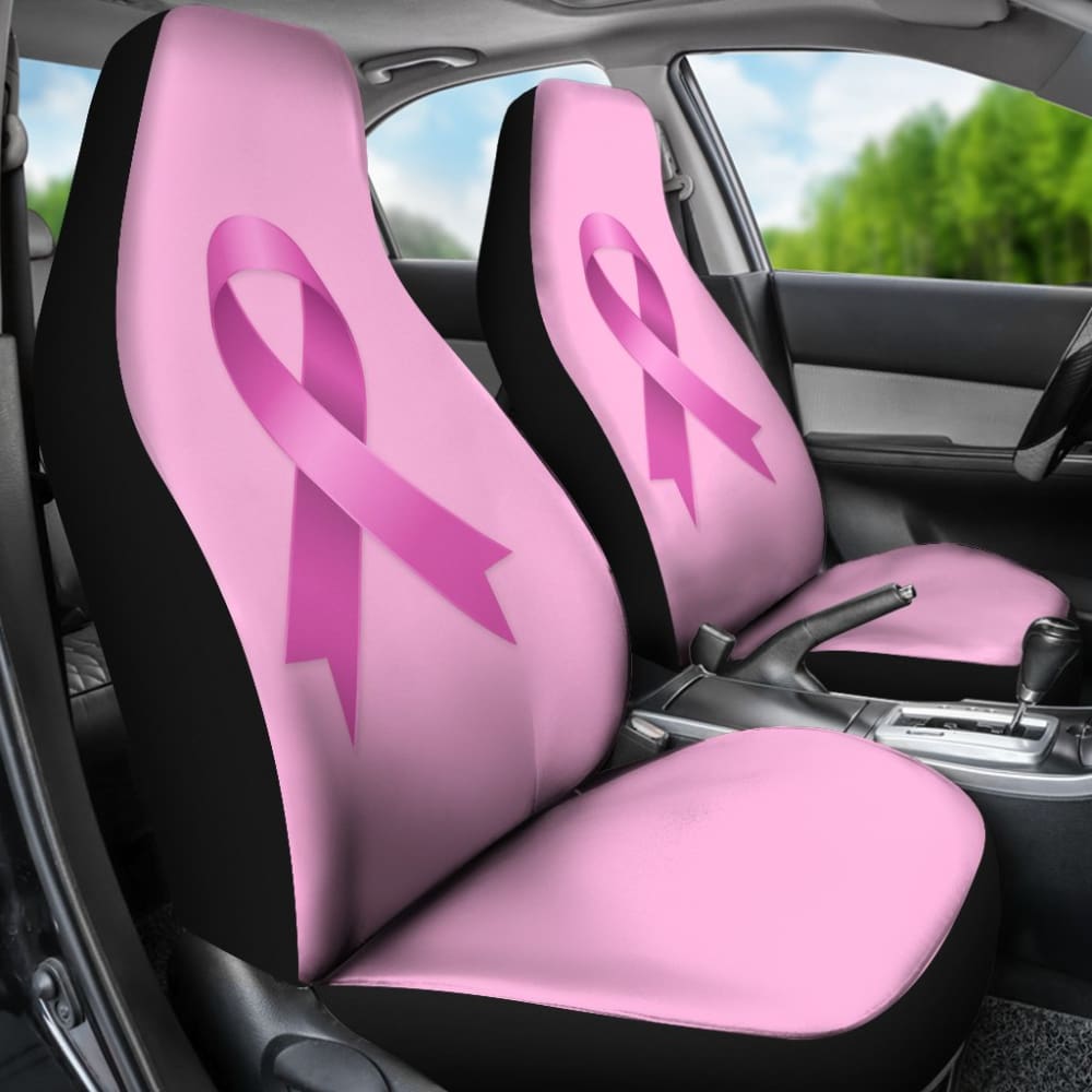 Pink Ribbon Breast Cancer Awareness Pattern Print Car Seat Covers