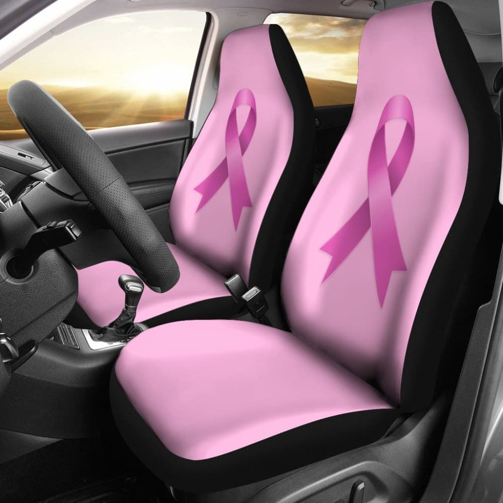 Pink Ribbon Breast Cancer Awareness Pattern Print Car Seat Covers