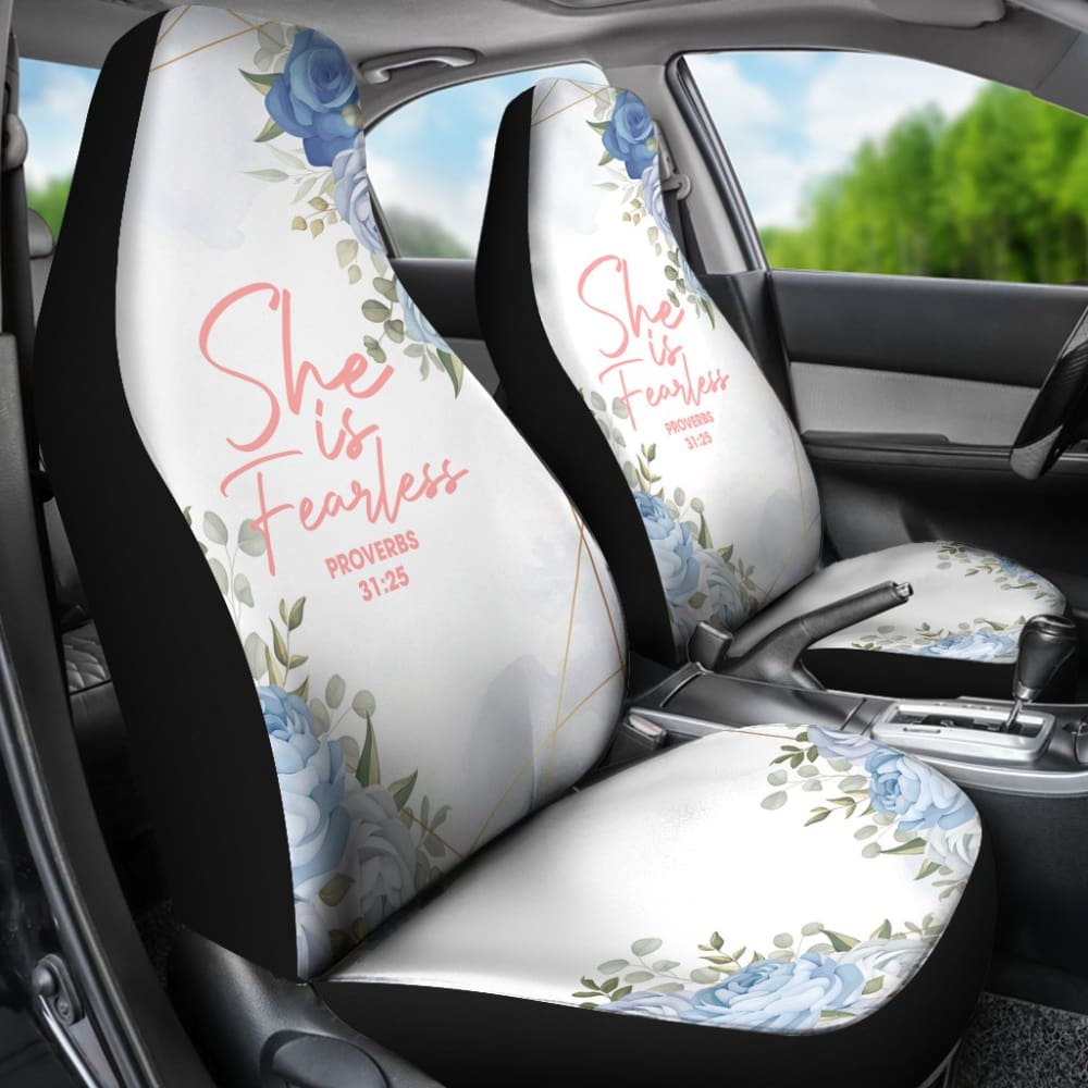 Proverbs: She Is Fearless Car Seat Covers