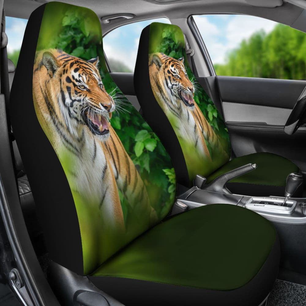 Tiger and Green Forest Car Seat Covers
