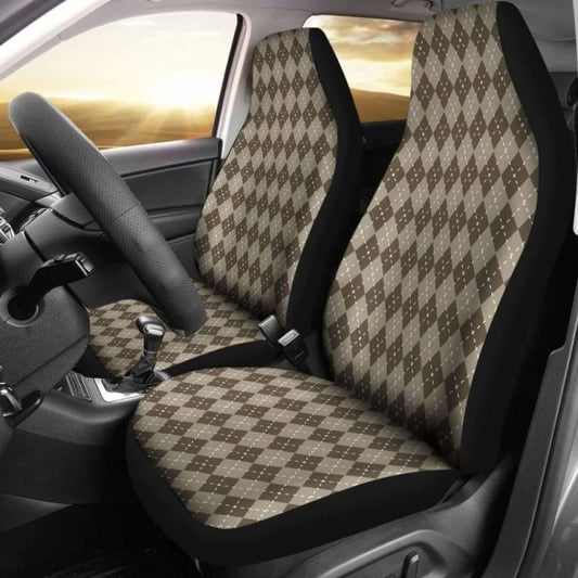 Chocolate Argyle Car Seat Covers