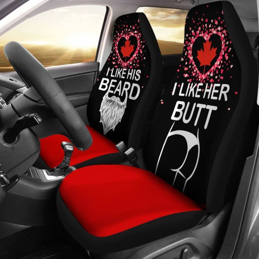 Canada Car Seat Covers Couple Valentine Her Butt His Beard
