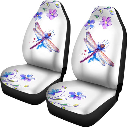 Dragonfly and Flower Print Car Seat Covers