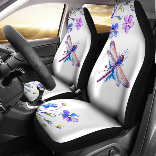 Dragonfly and Flower Print Car Seat Covers
