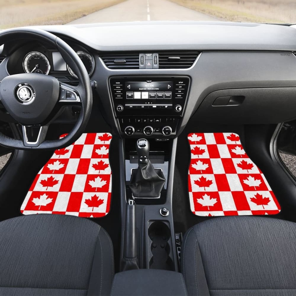 Canada Pattern Print Design  Front And Back Car Mats