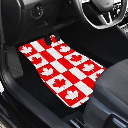 Canada Pattern Print Design  Front And Back Car Mats