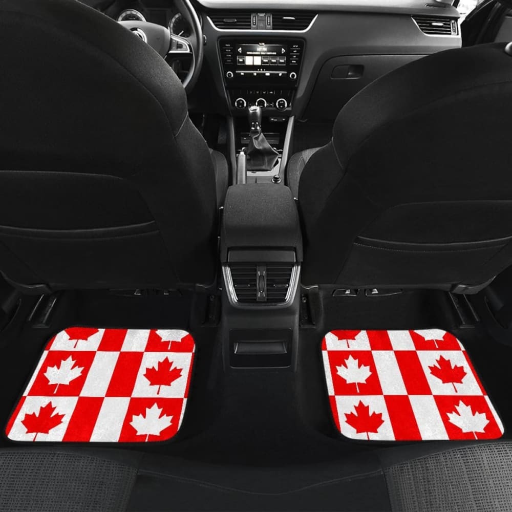 Canada Pattern Print Design  Front And Back Car Mats