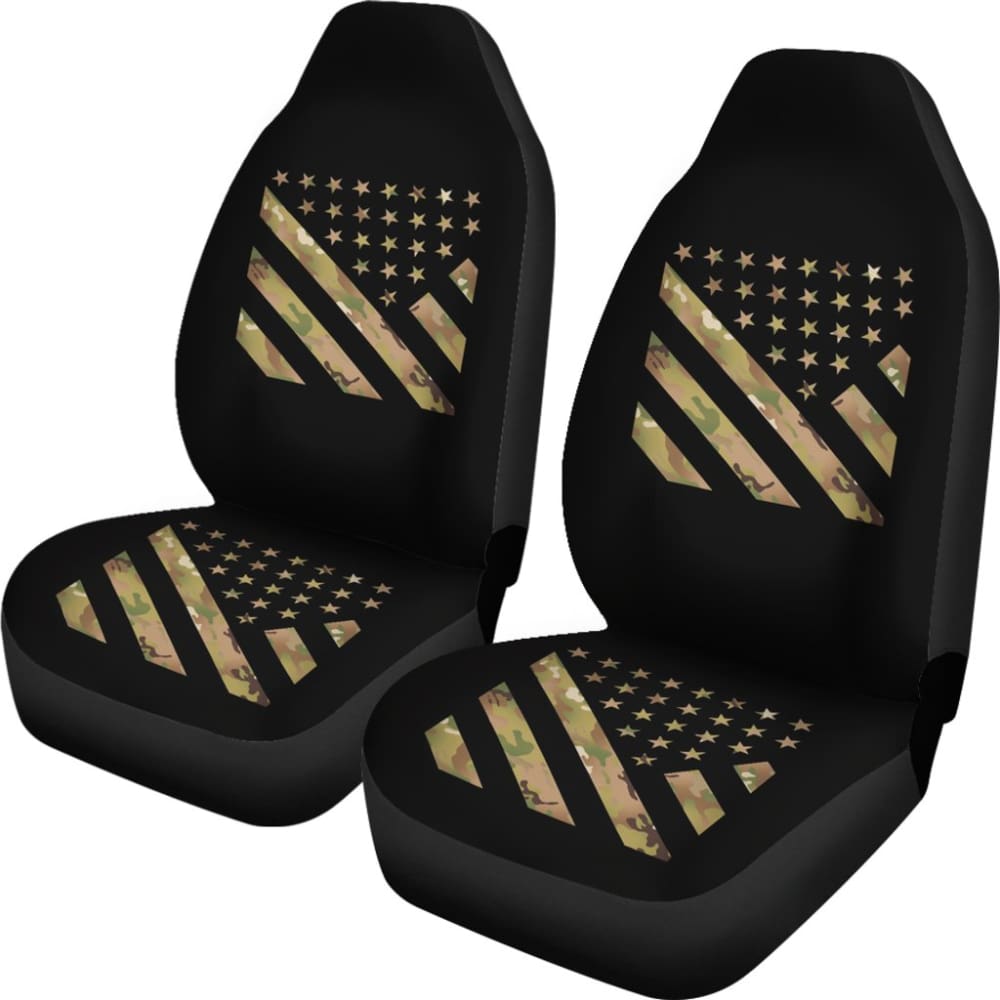 Amazing Green American Flag Stars And Stripes Car Seat Covers