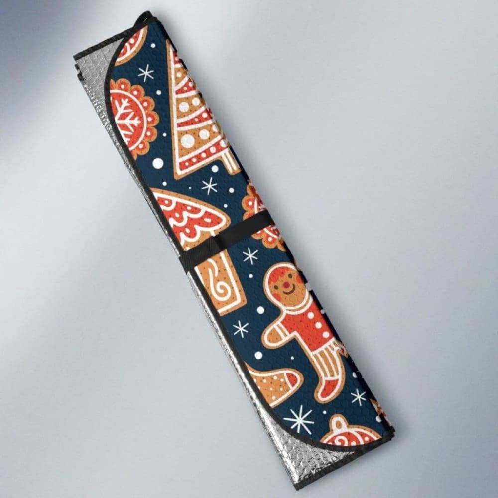 Christmas Gingerbread Cookie Pattern Car Auto Sun Shades