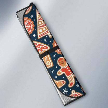 Christmas Gingerbread Cookie Pattern Car Auto Sun Shades