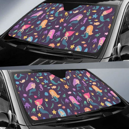 Beautiful Mermaid Fish Jellyfish Algae Other Marine World Car Auto Sun Shades