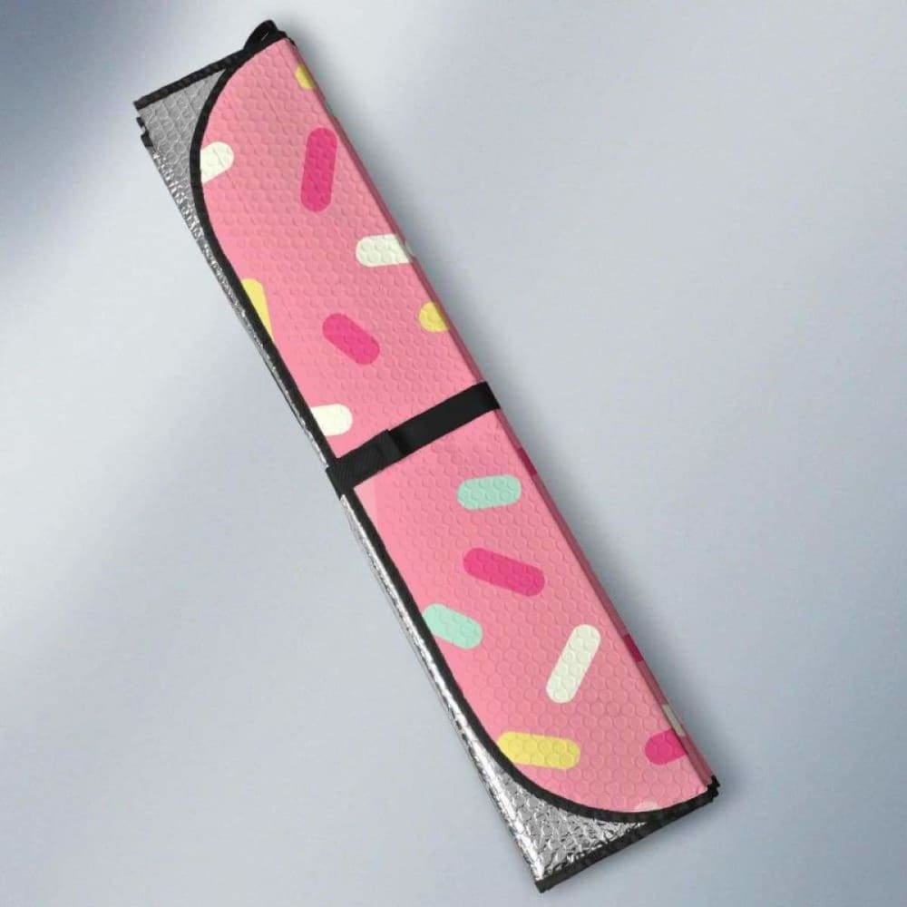 Pink Donut Glaze Candy Pattern Car Auto Sun Shades