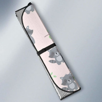 Cute Raccoons Leaves Pattern Car Auto Sun Shades
