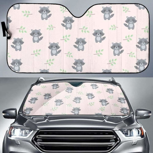 Cute Raccoons Leaves Pattern Car Auto Sun Shades