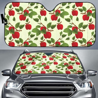 Red Apples Leaves Pattern Car Auto Sun Shades