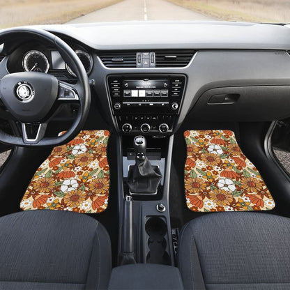 Retro Floral Mix Car Floor Mats