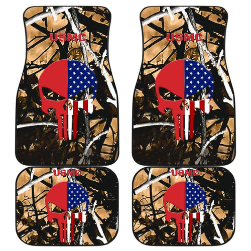 Outshine Camouflage US Marine Corps Custom American Flag Punisher Car Floor Mats