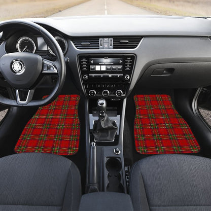 Red Royal Stewart Plaid Tartan Car Floor Mats