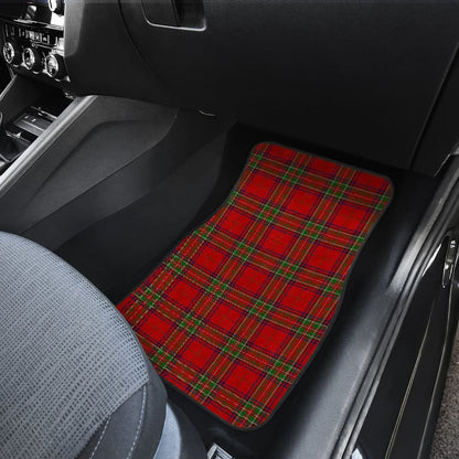 Red Royal Stewart Plaid Tartan Car Floor Mats