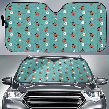 Amazing Gift Idea Ladybug Love Pattern Car Auto Sun Shade
