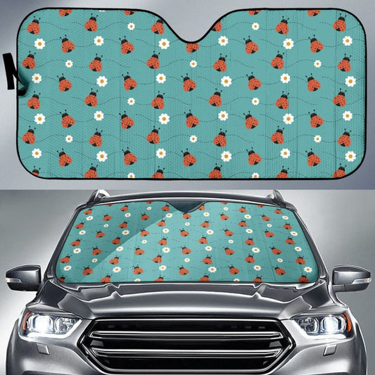 Amazing Gift Idea Ladybug Love Pattern Car Auto Sun Shade