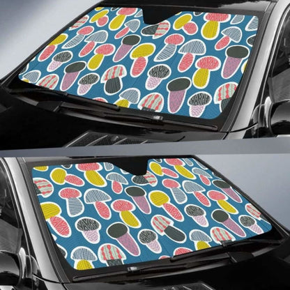 Colorful Mushroom Design Pattern Car Auto Sun Shades