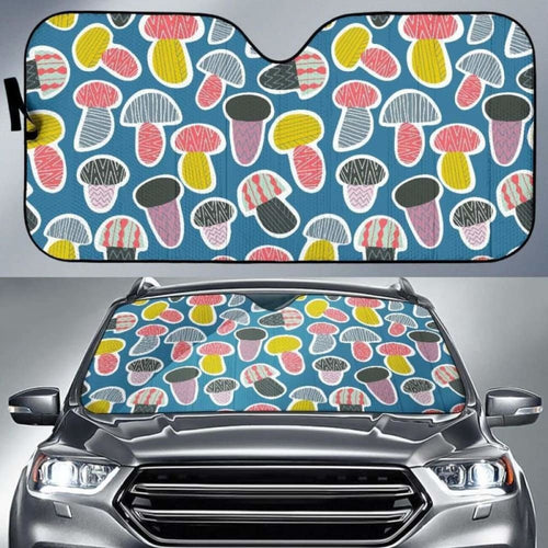 Colorful Mushroom Design Pattern Car Auto Sun Shades